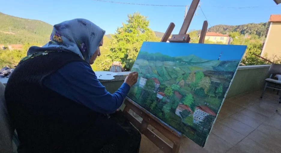 Bob Ross’u televizyonda izledi, tuvalin başına geçti: 81 yaşında 44 tablo yaptı - Fotoğraf Galerisi 1